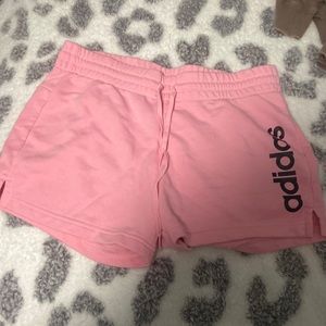 light pink adidas sweat shorts
